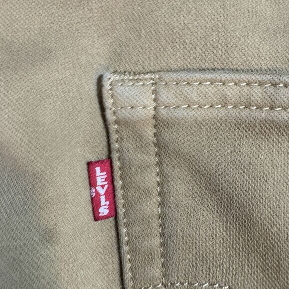 Levi’s 502 Warm Jeans Mens 33x32 Big E Taper Fit Khaki Stretch Casual Pants - Picture 6 of 15